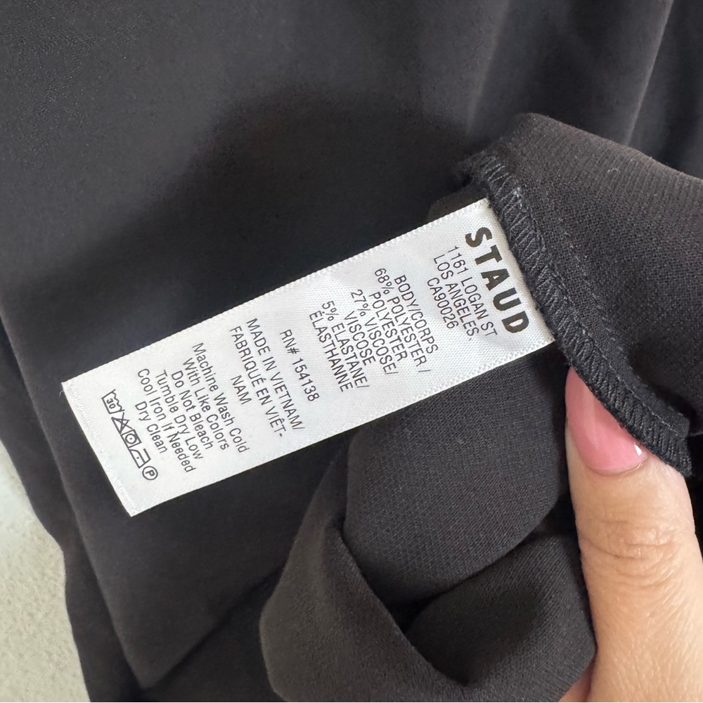 Staud Zora black plunge neck maxi gown dress - Picture 6 of 9